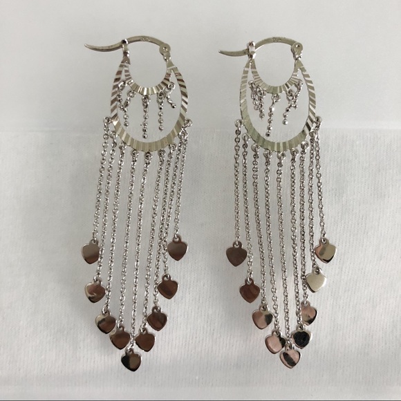 Jewelry - 925 Sterling Silver Floating Hearts Earrings